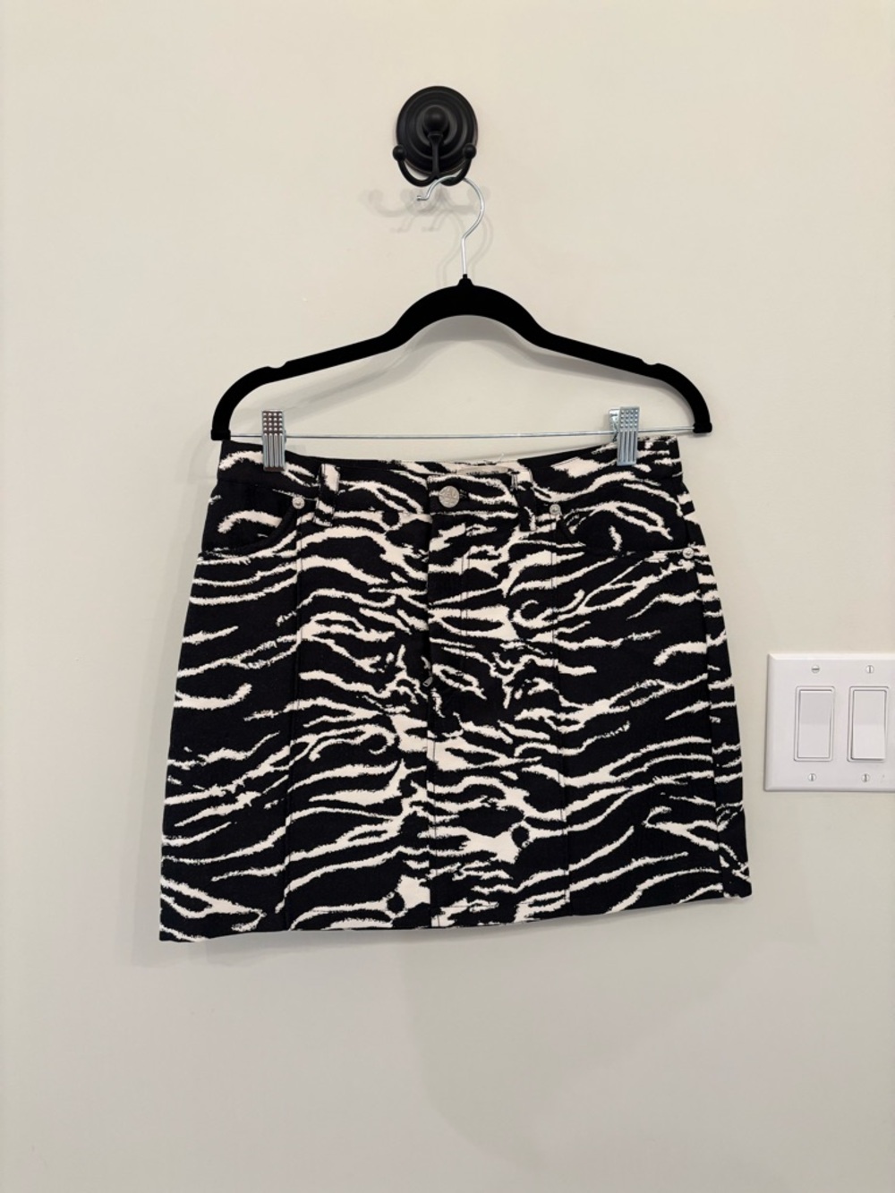 Black & White Zebra Print Mini Skirt